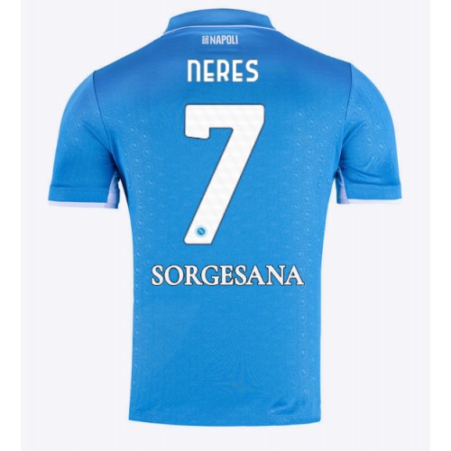 Fotballdrakt Herre SSC Napoli David Neres #7 Hjemmedrakt 2024-25 Kortermet